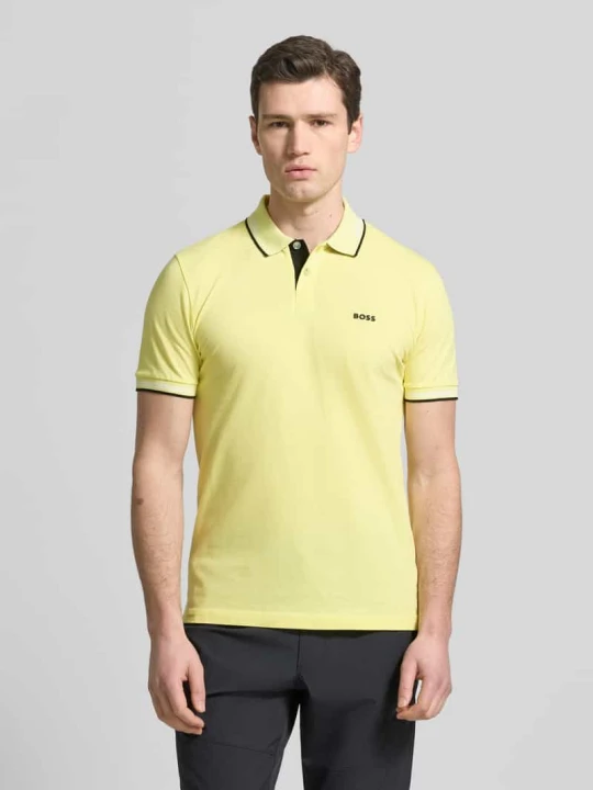 Zdjęcie produktu Koszulka polo z czystej bawełny, krój slim fit, model 'PAUL' Boss Żółty