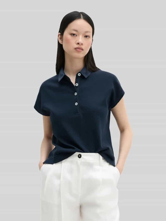 Zdjęcie produktu Koszulka polo z czystej bawełny o kroju loose fit Marc O'Polo Granatowy