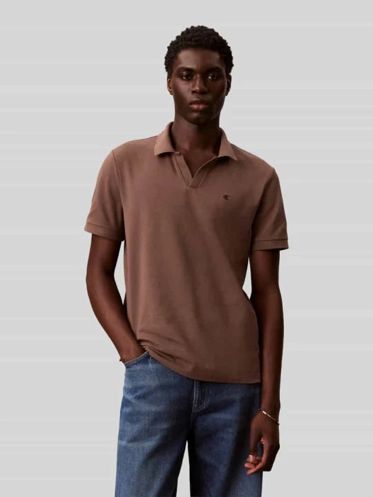 Zdjęcie produktu Koszulka polo z czystej bawełny o kroju regular fit Calvin Klein Jeans Czekoladowy