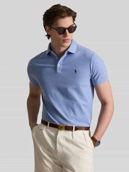 Zdjęcie produktu Koszulka polo z czystej bawełny o kroju regular fit Polo Ralph Lauren Jasnoniebieski melanż