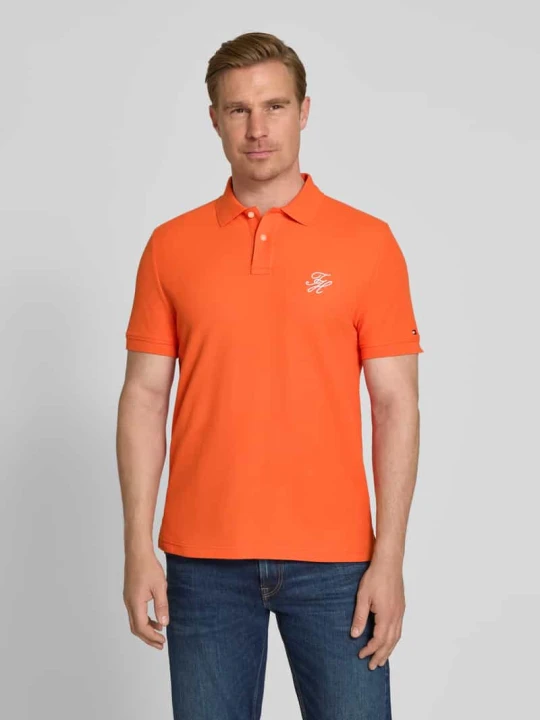 Zdjęcie produktu Koszulka polo z czystej bawełny o kroju regular fit Tommy Hilfiger Pomarańczowy