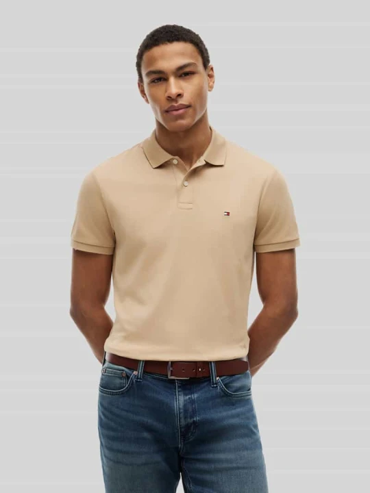 Zdjęcie produktu Koszulka polo z czystej bawełny o kroju regular fit Tommy Hilfiger Orzechowy