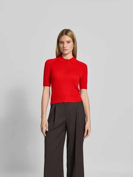 Zdjęcie produktu Koszulka polo z czystej wełny Victoria Beckham Czerwony