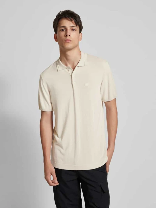 Zdjęcie produktu Koszulka polo z czystej wiskozy z wyhaftowanym logo G-Star Raw Złamany biały