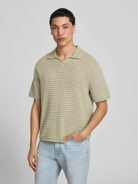 Zdjęcie produktu Koszulka polo z dekoltem w serek, krój regular fit Jack&Jones Miętowy