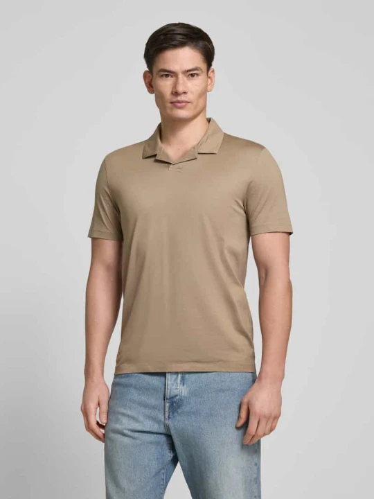 Zdjęcie produktu Koszulka polo z dekoltem w serek model ‘Dimerspolo’ Hugo Jasnobrązowy