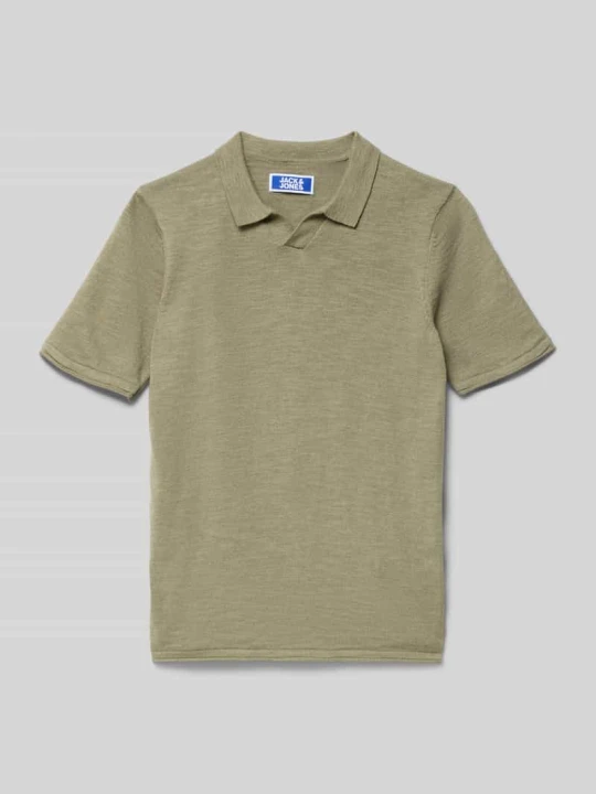 Zdjęcie produktu Koszulka polo z dekoltem w serek model 'KANE' Jack&Jones Beżowy melanż