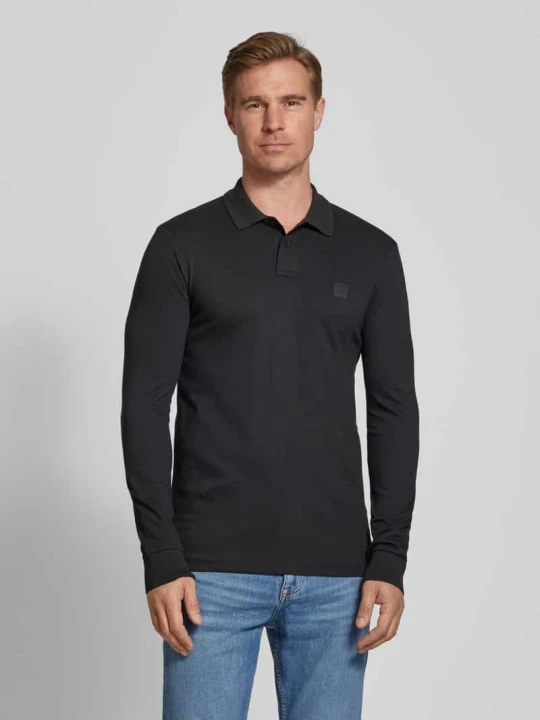 Zdjęcie produktu Koszulka polo z detalem z logo Boss Czarny