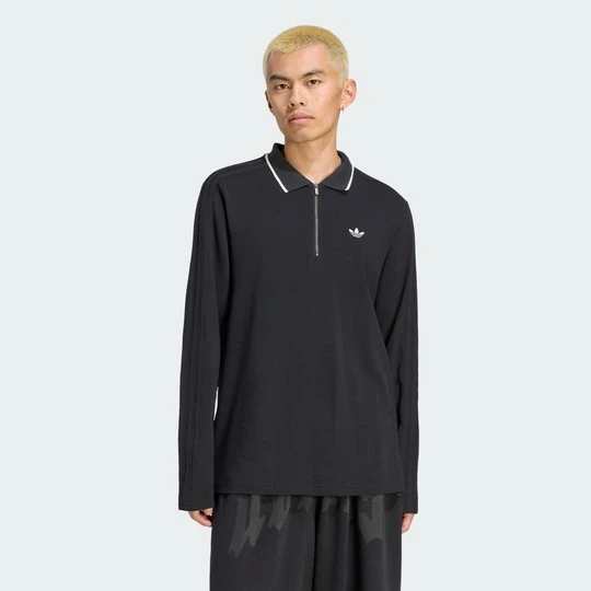 Zdjęcie produktu KOSZULKA POLO Z DŁUGIM RĘKAWEM 3 STRIPES ENGINEERED RIB Adidas czarny