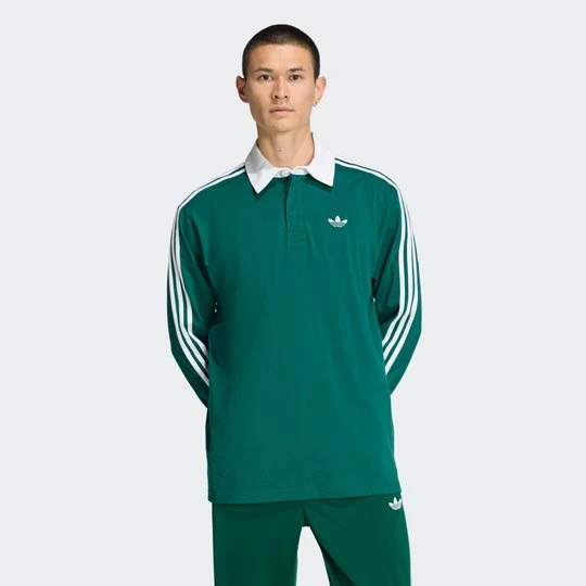 Zdjęcie produktu KOSZULKA POLO Z DŁUGIM RĘKAWEM 3-STRIPES RUGBY Adidas Collegiate Green