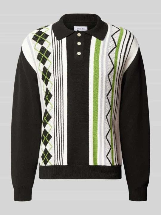 Zdjęcie produktu Koszulka polo z długim rękawem, krój regular fit, model 'TULLA' Edwin Czarny