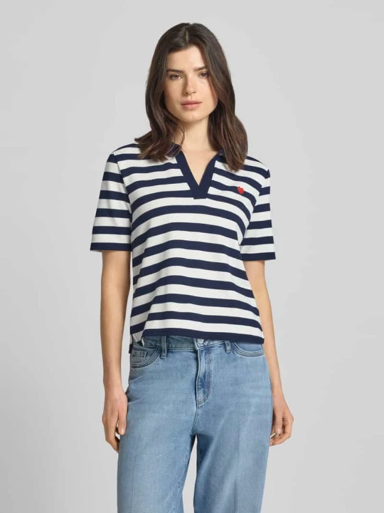 Zdjęcie produktu Koszulka polo z domieszką wiskozy o kroju regular fit model 'Februar' MORE & MORE Granatowy