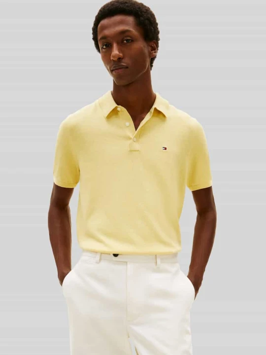 Zdjęcie produktu Koszulka polo z dzianiny o kroju regular fit z czystej bawełny Tommy Hilfiger Żółty