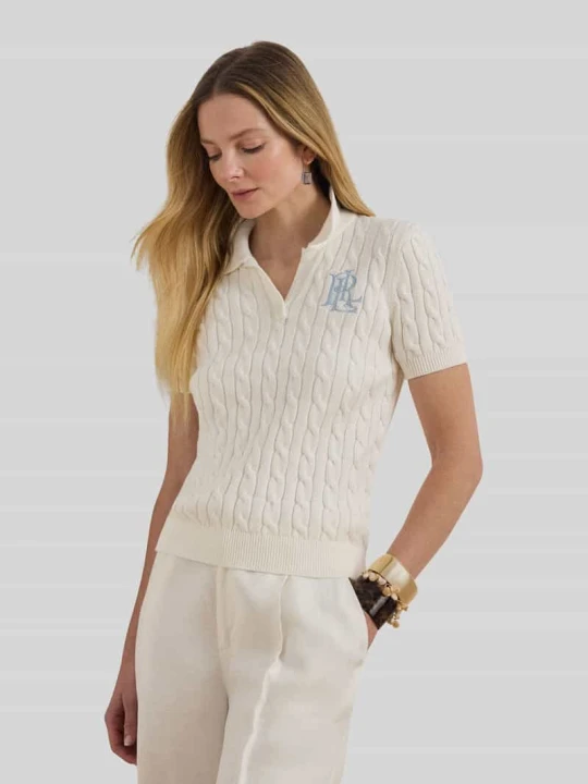 Zdjęcie produktu koszulka polo z dzianiny o kroju regular fit z wyhaftowanym logo Lauren Ralph Lauren Biały