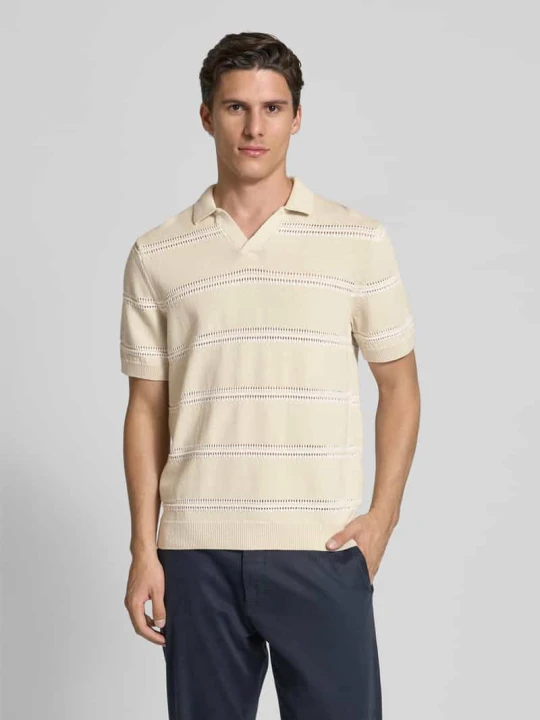 Zdjęcie produktu Koszulka polo z dzianiny o kroju relaxed fit z dekoltem w serek MCNEAL Piaskowy