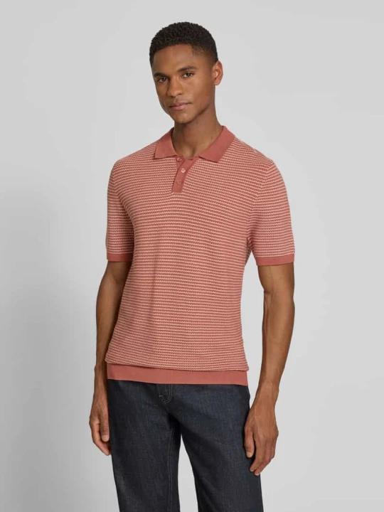 Zdjęcie produktu koszulka polo z dzianiny o kroju slim fit z fakturowanym wzorem model 'BRAIAN' Drykorn