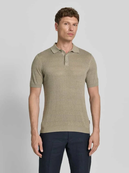 Zdjęcie produktu Koszulka polo z dzianiny o kroju slim fit z listwą guzikową Bugatti Piaskowy