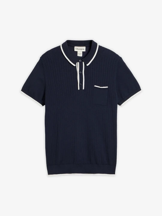 Zdjęcie produktu Koszulka polo z dzianiny, regular fit BonPrix niebieski