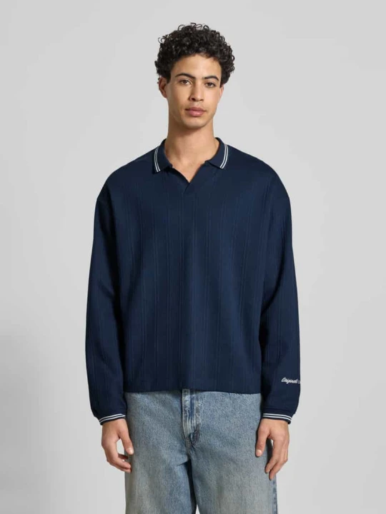 Zdjęcie produktu Polo z dzianiny z czystej Bawełna Model 'JORNIAGARA' Jack&Jones Granatowy