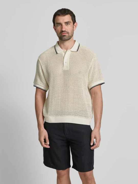 Zdjęcie produktu Koszulka polo z fakturowanym wzorem model ‘BLUCOHEN’ Jack&Jones Biały