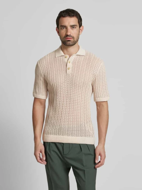 Zdjęcie produktu Koszulka polo z fakturowanym wzorem model ‘JOEL’ Jack&Jones Złamany biały