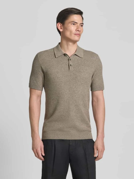 Zdjęcie produktu Koszulka polo z fakturowanym wzorem w kroju regular fit model 'Riley' Jack&Jones Orzechowy