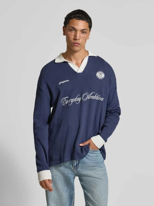Zdjęcie produktu Koszulka polo z haftem model ‘Yemo’ Pegador Granatowy