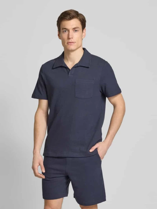 Zdjęcie produktu Koszulka polo z kieszenią na piersi model ‘OLIVERALF’ ECOALF Granatowy