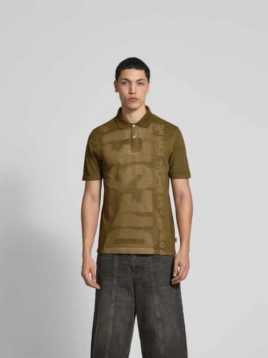 Zdjęcie produktu Koszulka polo z krótką listwą guzikową Diesel Khaki