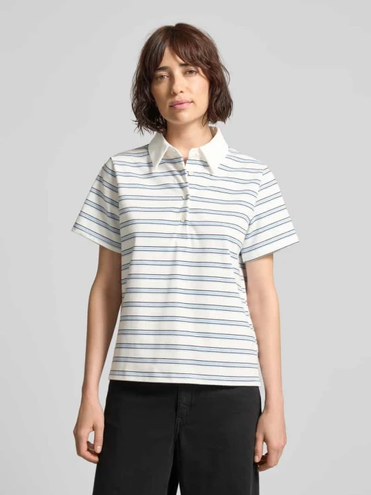 Zdjęcie produktu Koszulka polo z krótką listwą guzikową model 'Asla' My Essential Wardrobe Jasnoniebieski