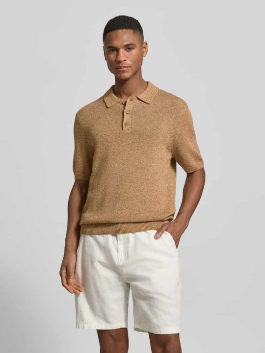 Zdjęcie produktu Koszulka polo z mieszanki bawełny i lnu, krój regular fit Jake*s Beżowy