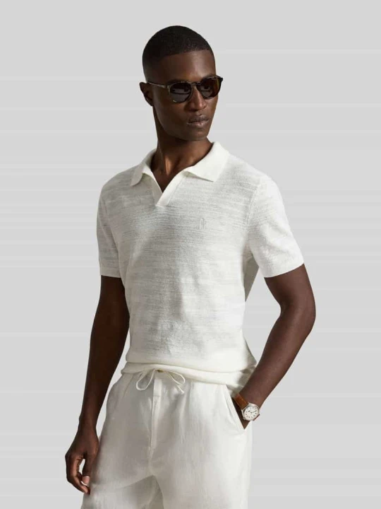 Zdjęcie produktu Koszulka polo z mieszanki bawełny i lnu, krój regular fit Polo Ralph Lauren Biały