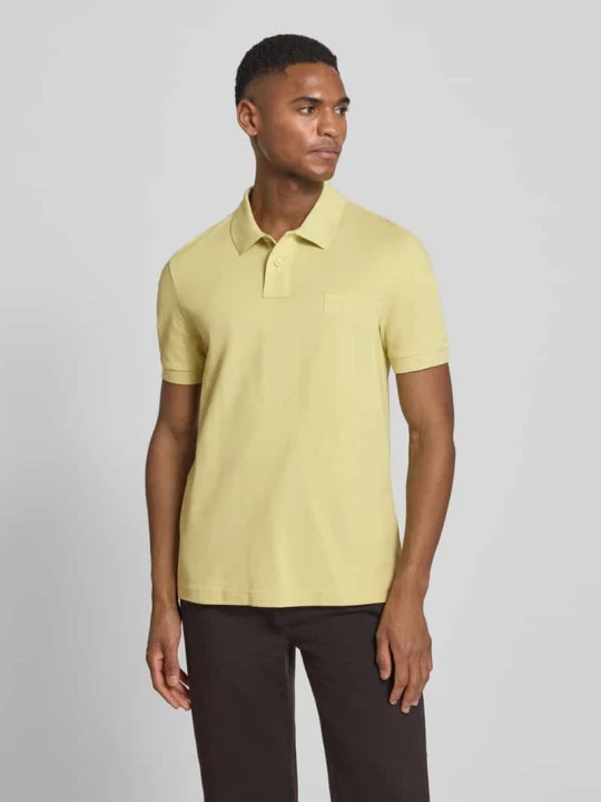 Zdjęcie produktu Koszulka polo z mieszanki bawełny o kroju regular fit model 'PASSENGER' Boss Pastelowy żółty