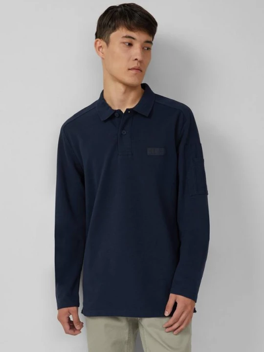 Zdjęcie produktu Koszulka polo z mieszanki tkanin wykonanej z lekkiego materiału dresowego s.Oliver niebieski