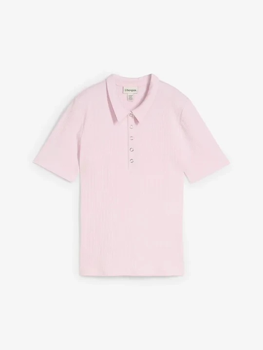 Zdjęcie produktu Koszulka polo z mieszanki wiskozy BonPrix fioletowy