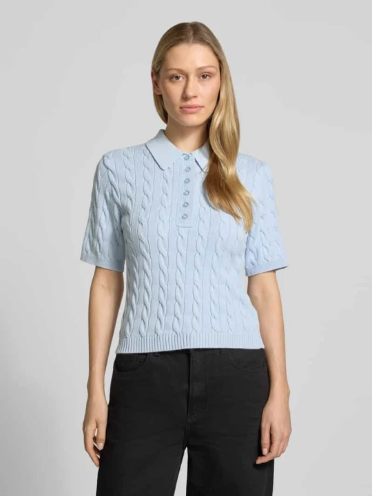 Zdjęcie produktu Koszulka polo z mieszanki wiskozy krój slim fit model 'Thilla' Gestuz Jasnoniebieski