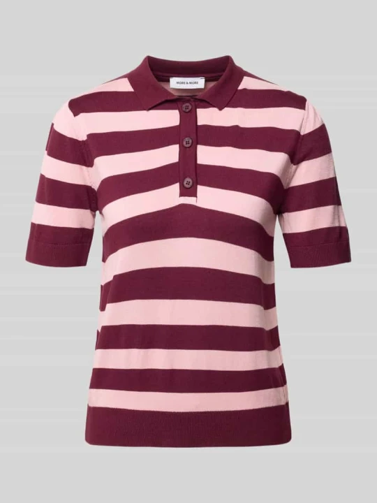 Zdjęcie produktu Koszulka polo z mieszanki wiskozy o kroju regular fit MORE & MORE Bordowy