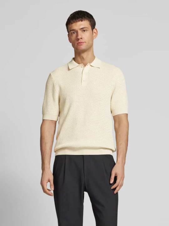 Zdjęcie produktu Koszulka polo z mieszanki wiskozy z fakturowanym wzorem Jake*s Écru