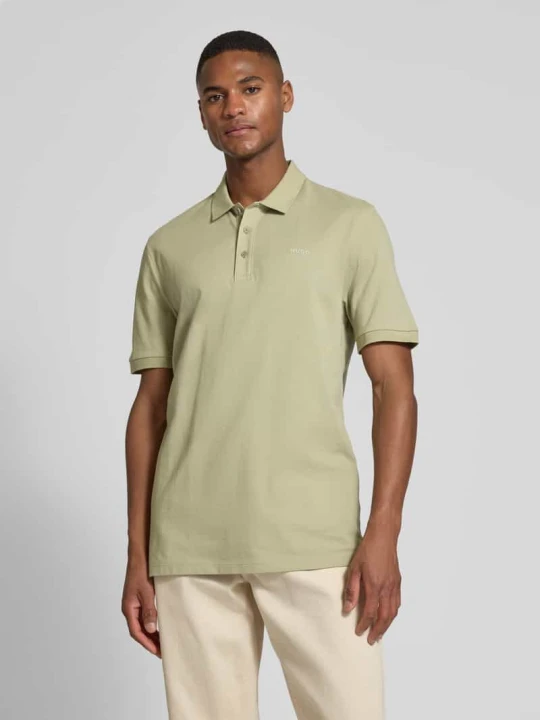 Zdjęcie produktu Koszulka polo z nadrukiem z logo model ‘Donos’ Hugo Jasnozielony