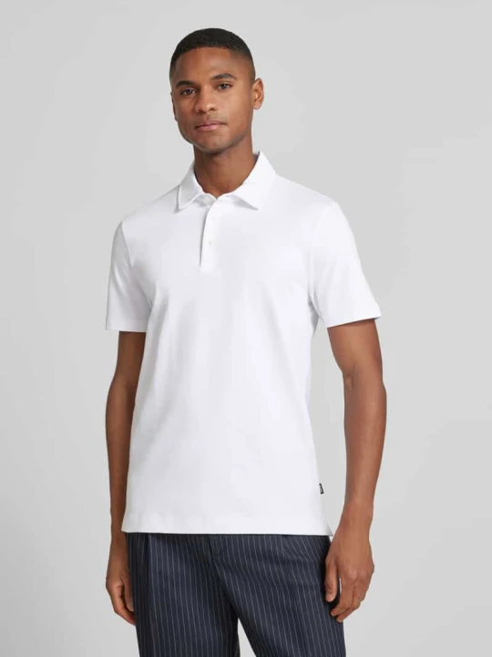 Zdjęcie produktu Koszulka polo z napisem z logo Boss Biały
