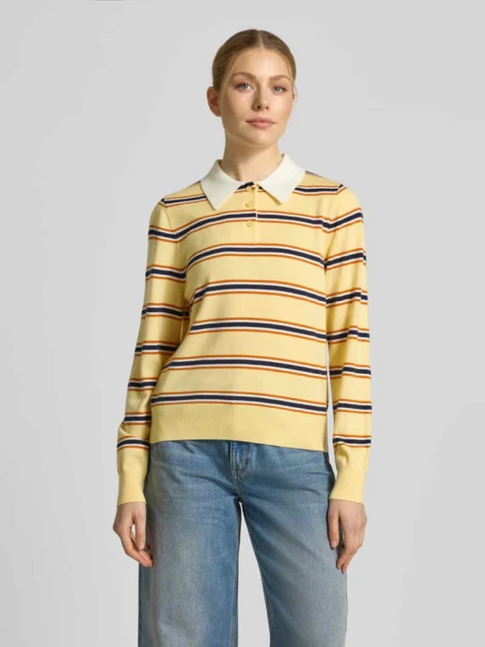 Zdjęcie produktu Koszulka polo z plisą na guziki w kroju regular fit model 'PREGO' Suncoo Żółty
