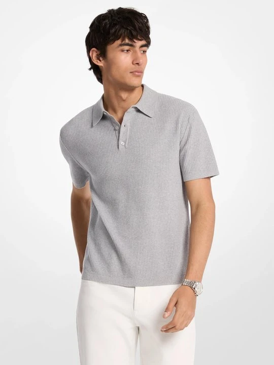 Zdjęcie produktu Koszulka polo z prążkowanej dzianiny bawełnianej Michael Kors