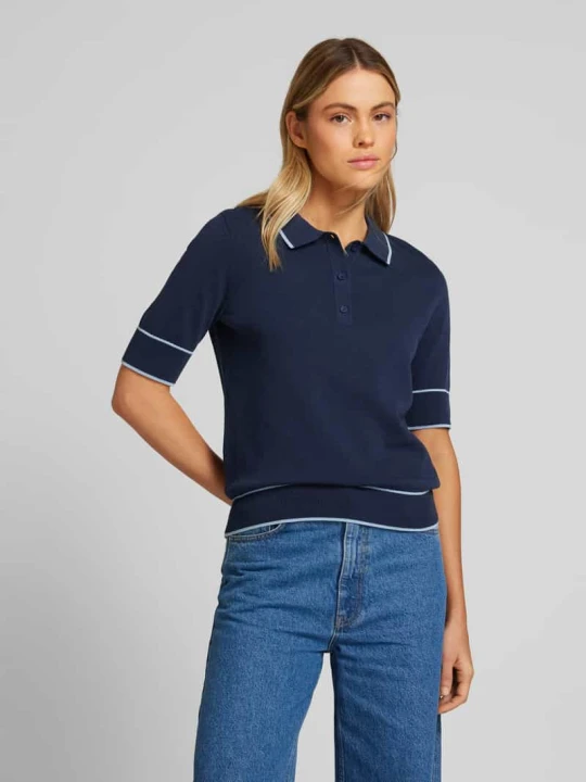 Zdjęcie produktu Koszulka polo z prążkowanymi wykończeniami INFLUENCER'S CHOICE BY P&C* Ciemnoniebieski