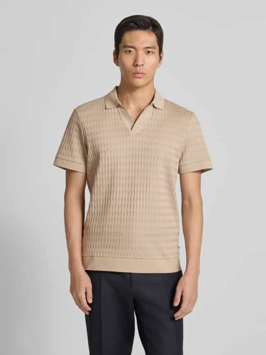 Zdjęcie produktu Koszulka polo z prążkowanymi wykończeniami Model 'Cleison' JOOP! Beżowy