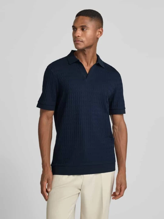 Zdjęcie produktu Koszulka polo z prążkowanymi wykończeniami Model 'Cleison' JOOP! Granatowy