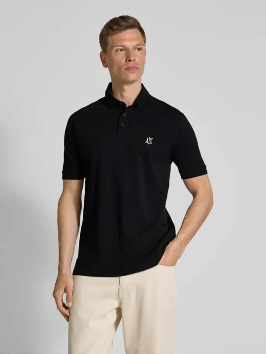 Zdjęcie produktu Koszulka polo z wyhaftowanym logo Armani Exchange Czarny