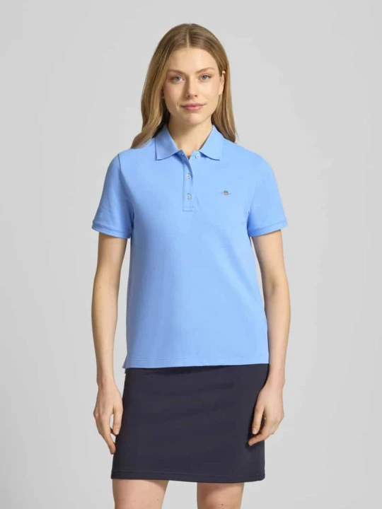 Zdjęcie produktu Koszulka polo z wyhaftowanym logo i kołnierzykiem polo Gant Jasnoniebieski