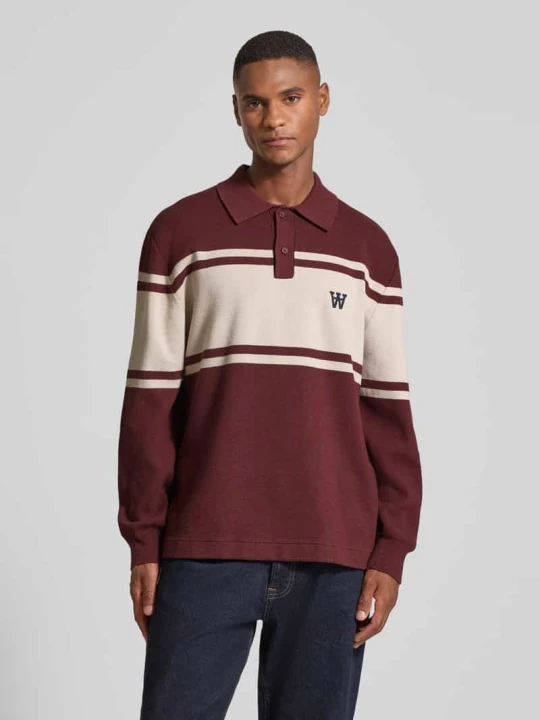Zdjęcie produktu Koszulka polo z wyhaftowanym logo model ‘Curt’ Wood Wood Bordowy