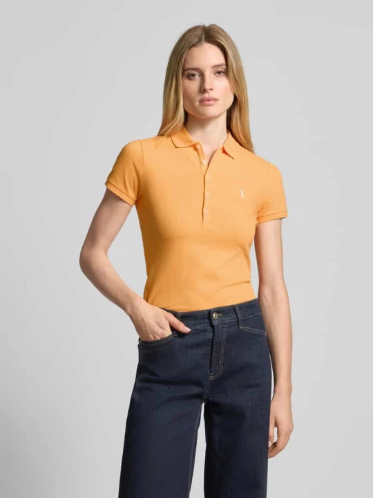 Zdjęcie produktu Koszulka polo z czystej bawełny z wyhaftowanym logo model ‘JULIE’ Polo Ralph Lauren Pomarańczowy