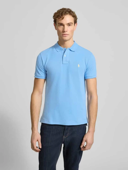 Zdjęcie produktu Koszulka polo o kroju slim fit z czystej bawełny Polo Ralph Lauren Jasnoniebieski